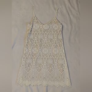 White Lace Slip Dress